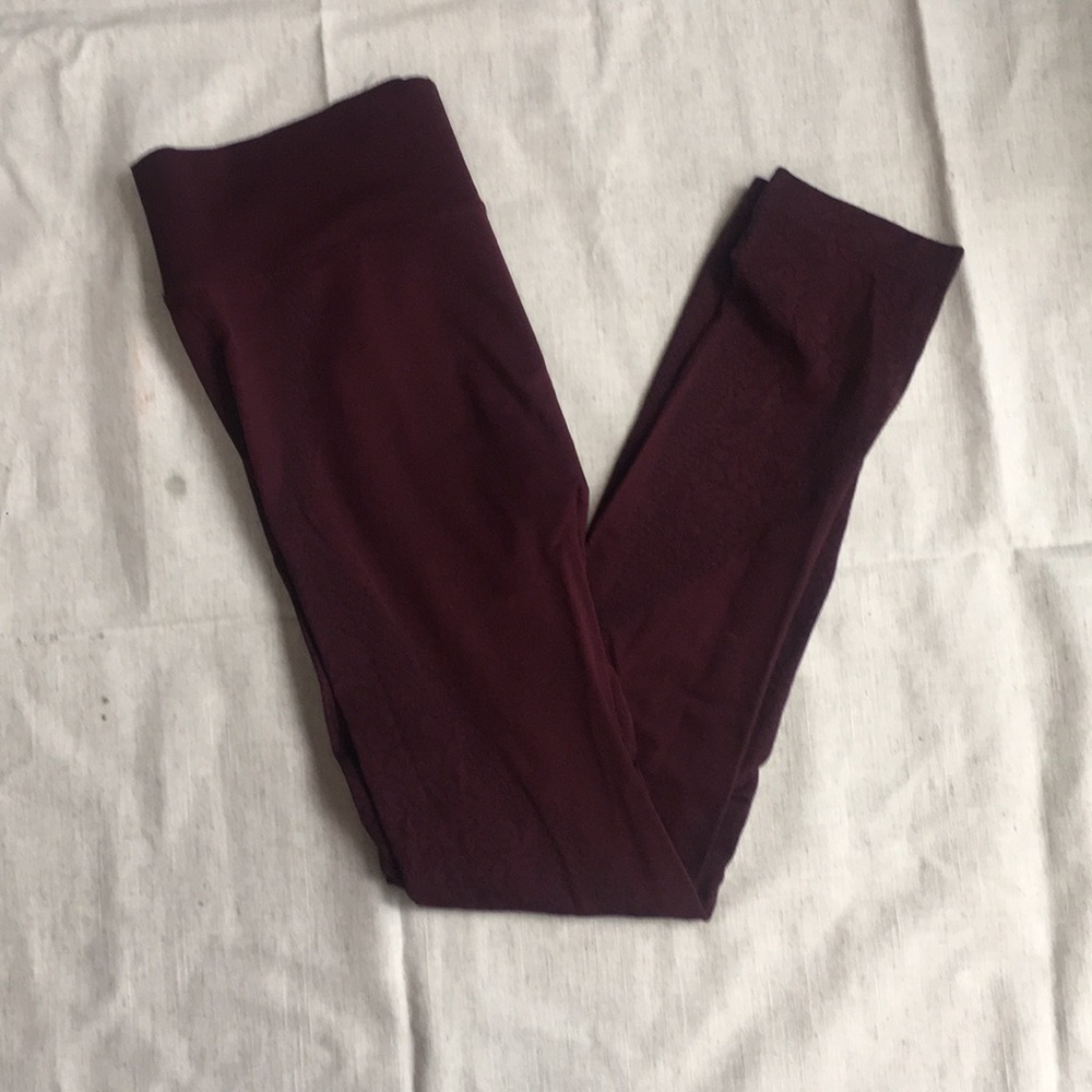Burgundy Workout Leggings
